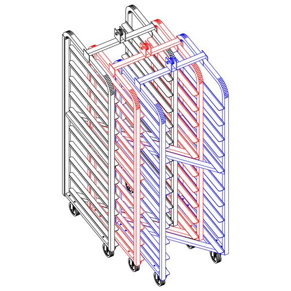 Geini Rack Lift Dahlen Gemini Roller Lift Z-Nesting Stainless Steel Oven Rack Single ...