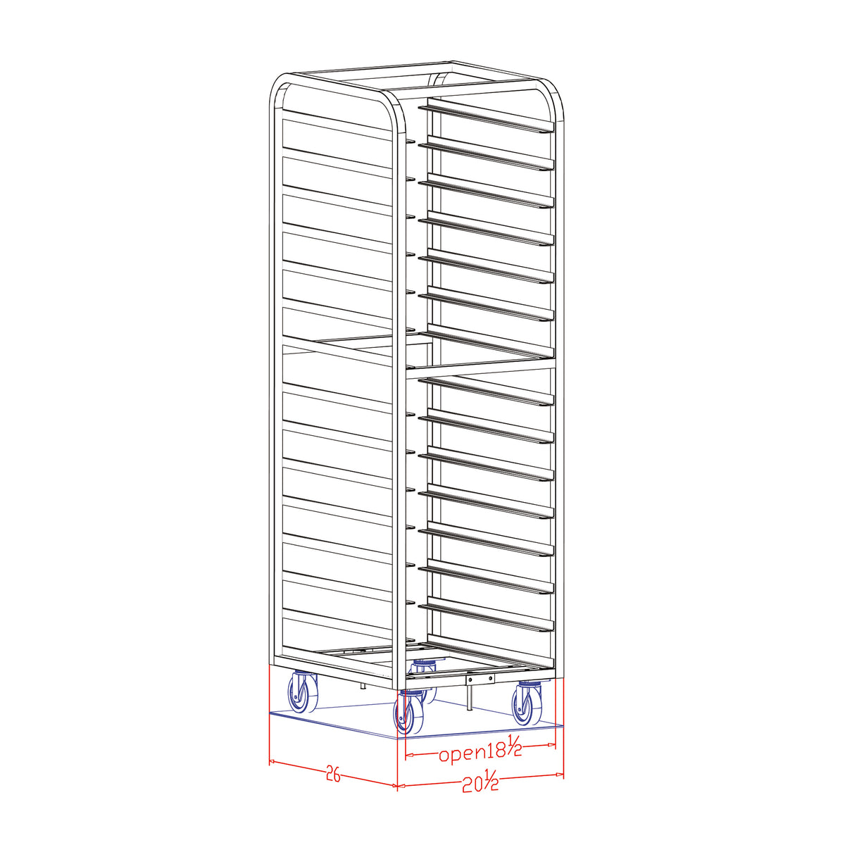Pin Rack Guide Bar Bakers Aid Style Pin Guide Oven Rack, Single End Load Aluminum, Heavy ...