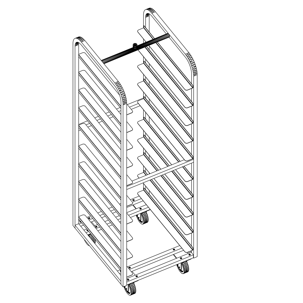 Revent Style A Lift Aluminum Oven Rack Single End Load 21 Pans 2.75 ...