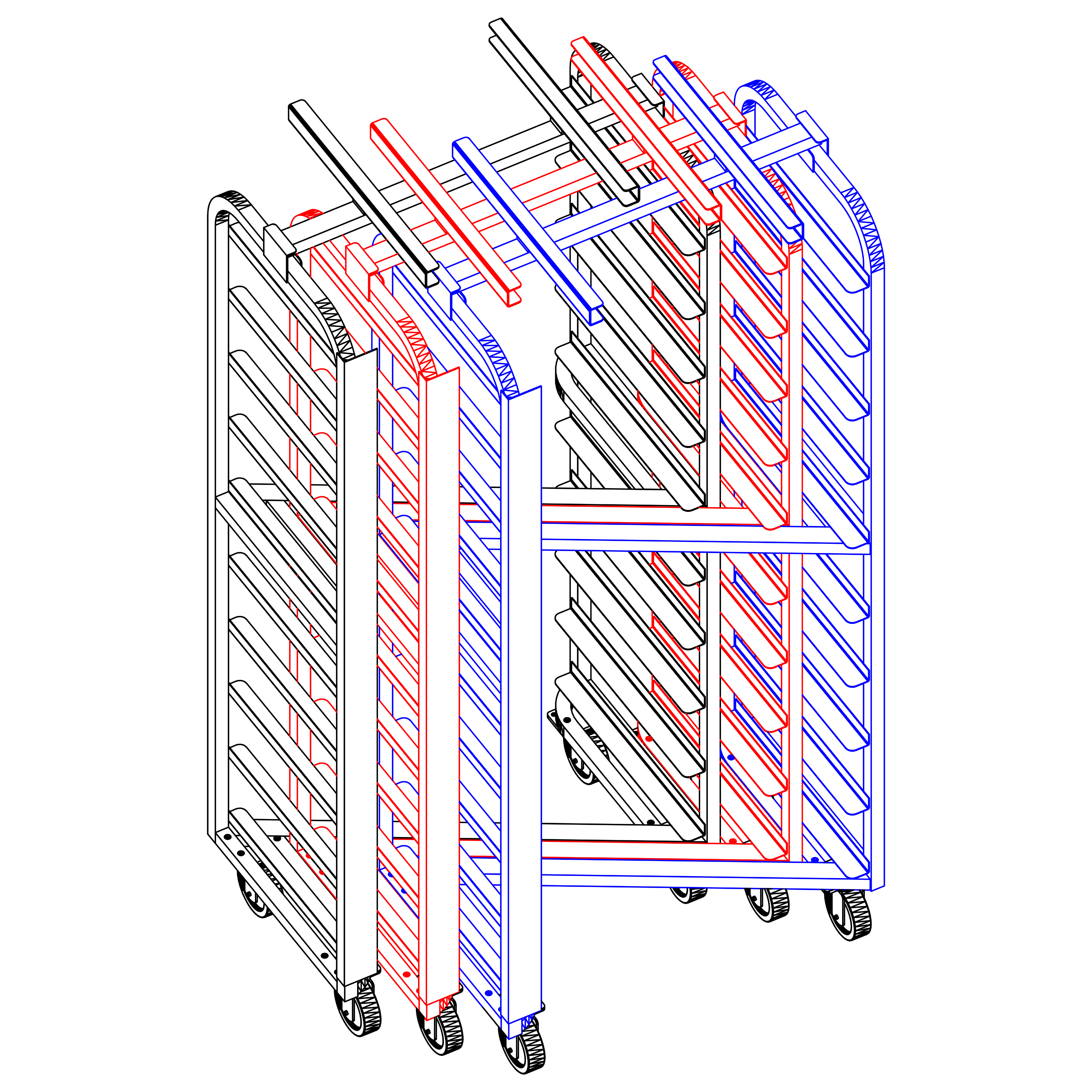 Nested Tip Rack Style Baxter and LBC Style Nesting Stainless Oven Rack, Single Side Load, He ...