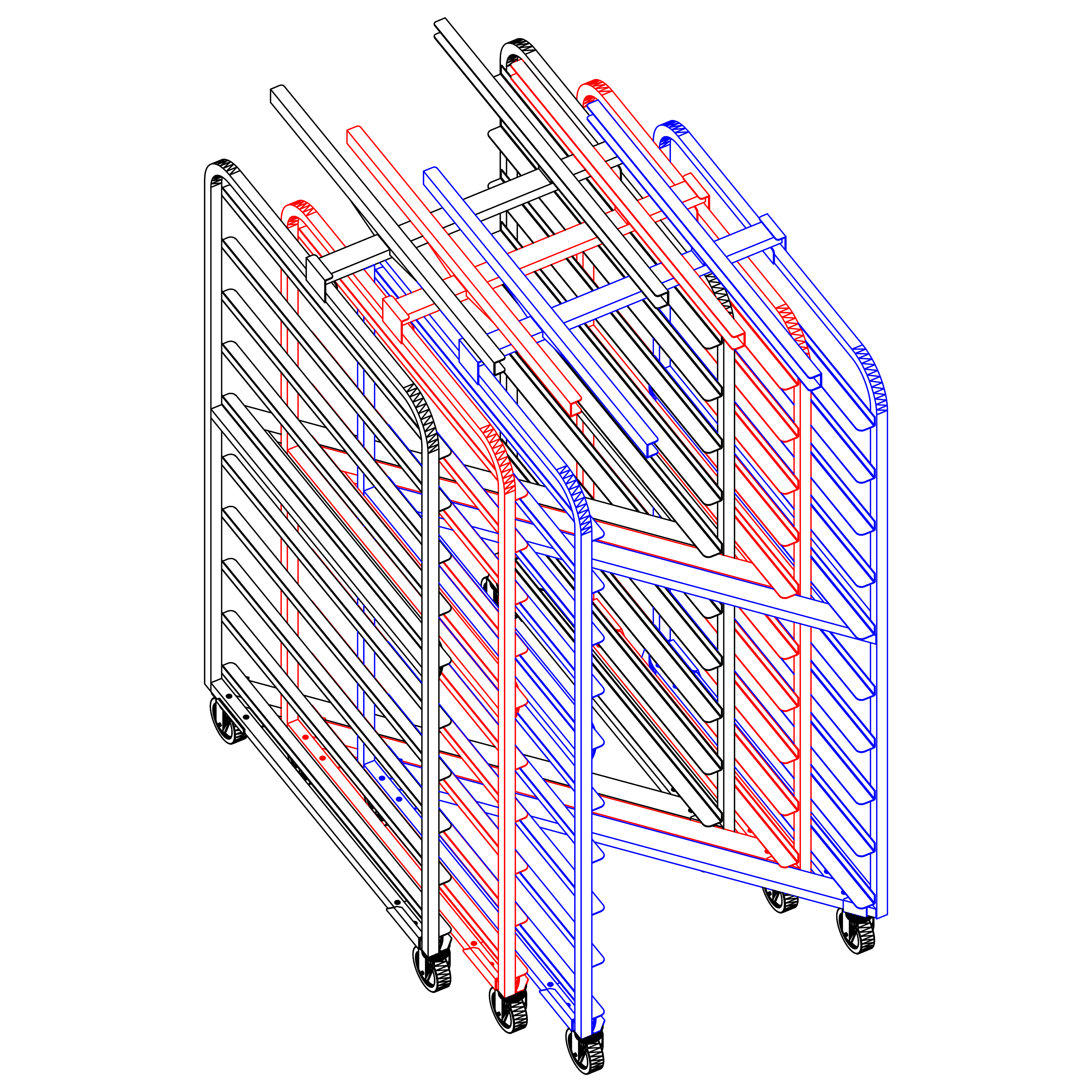 Nested Tip Rack Style Baxter and LBC Style Nesting Stainless Oven Rack, Double Side Load, He ...